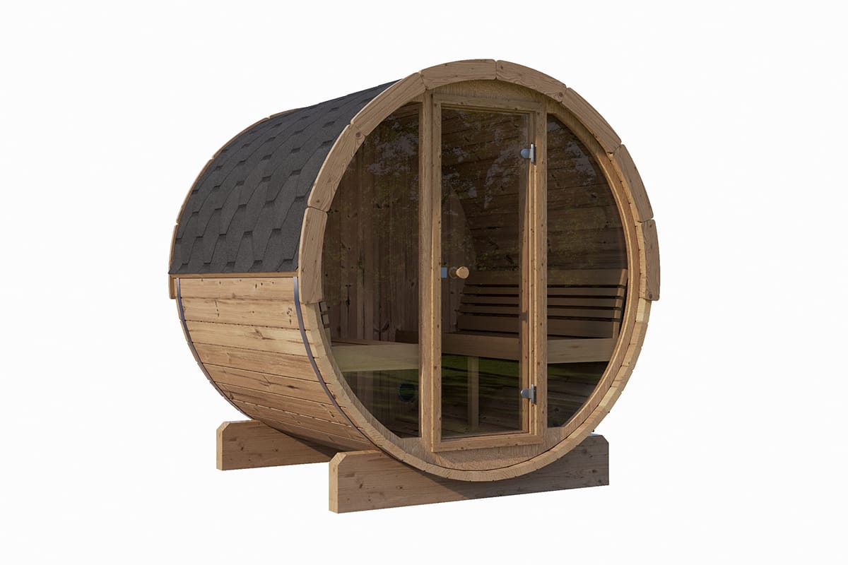 Barrelsauna Thermowood 205 x 180 cm