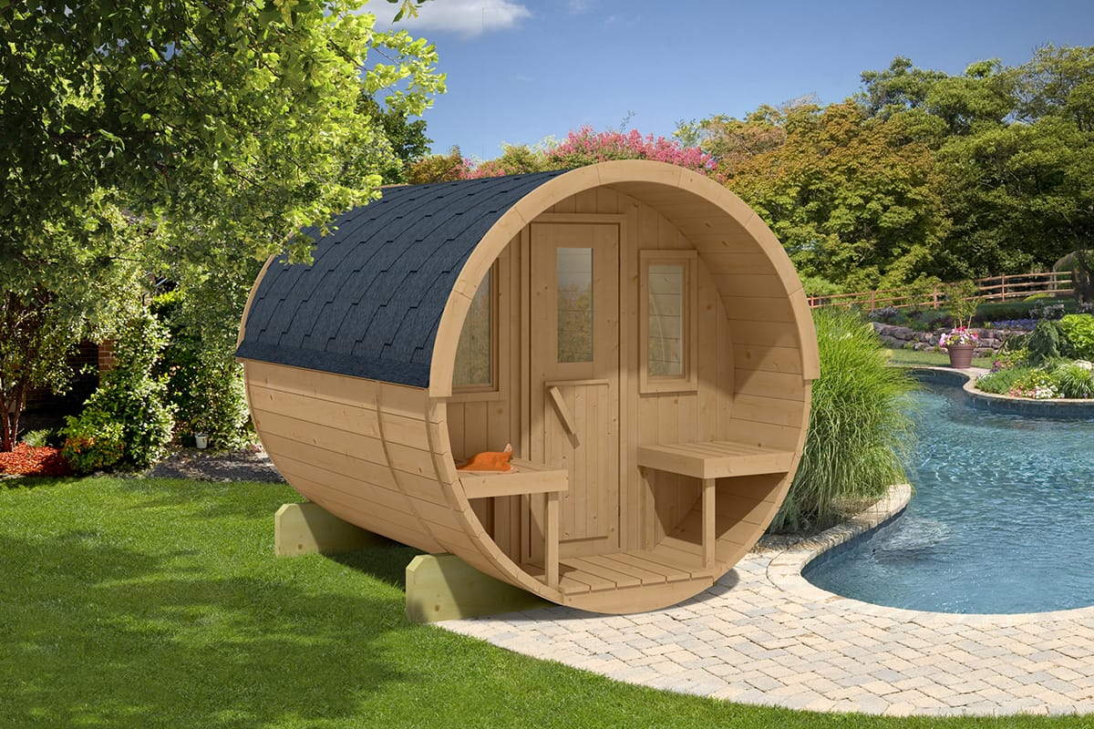 Barrelsauna Thermowood 205 x 280 cm