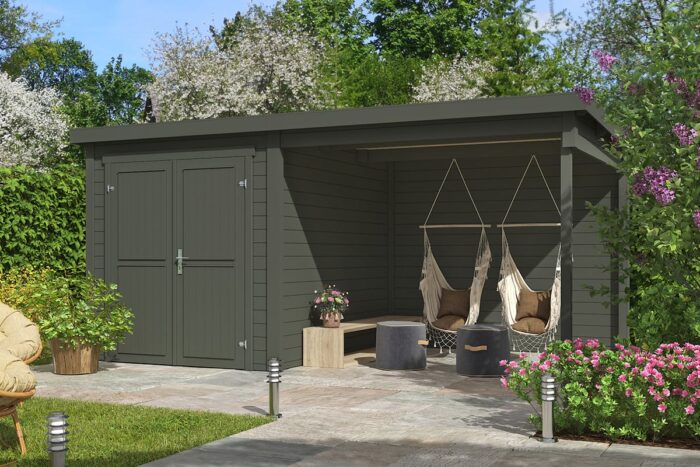 Tuinhuis Finn Green Grey behandeld