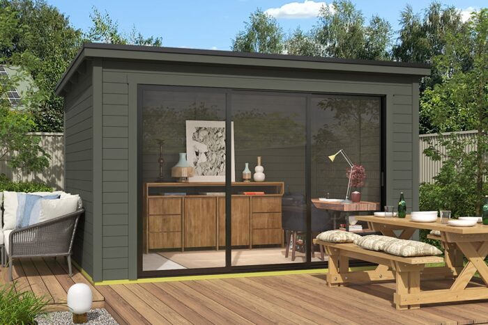 Tuinhuis Pernilla Green Grey behandeld