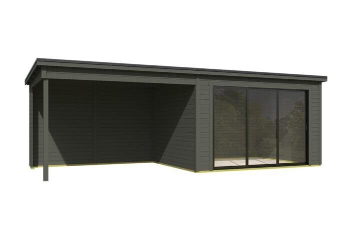 Tuinhuis Pernilla Met Overkapping Green Grey Behandeld 2