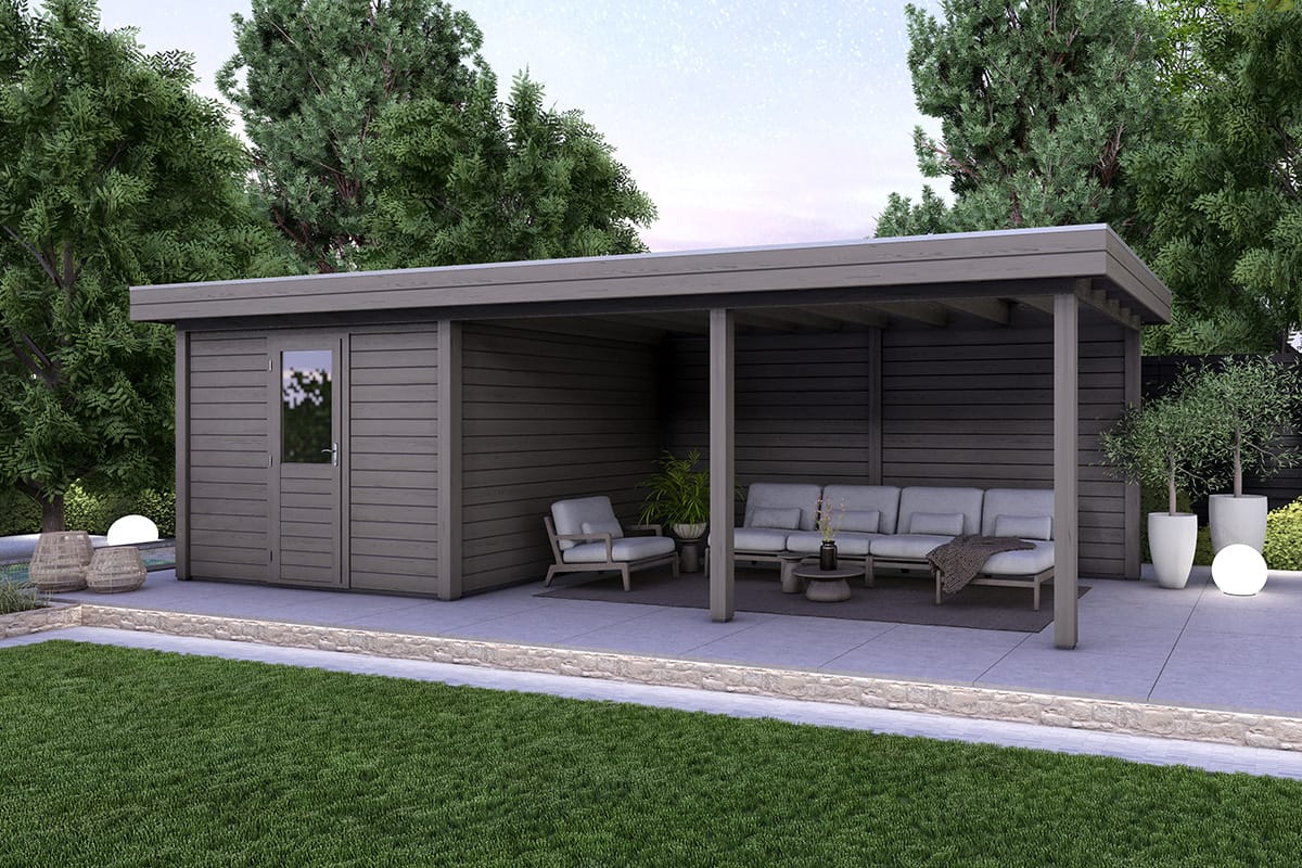 Tuinhuis Smart Serie 300+500 cm kwartsgrijs