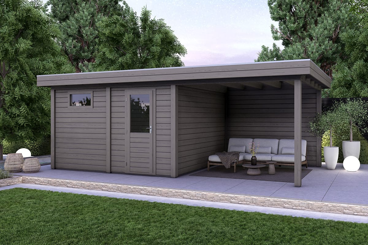 Tuinhuis Smart Serie 400+300 cm kwartsgrijs