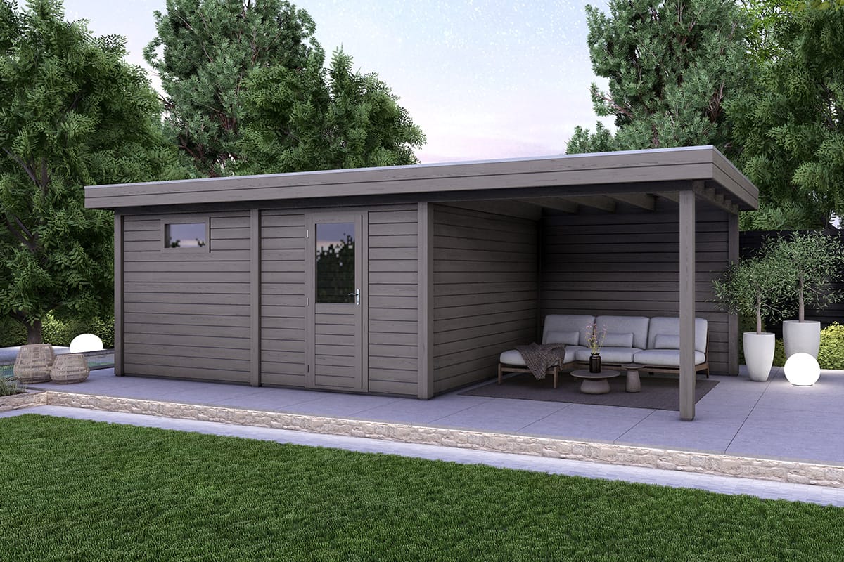 Tuinhuis Smart Serie 500+300 cm kwartsgrijs