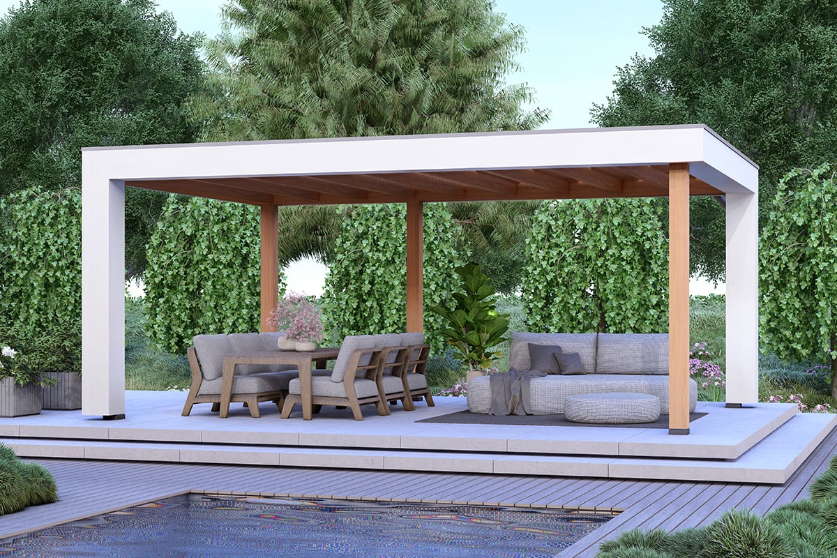 Overkapping Blend Serie 1 Boeideel Wit Constructie Douglas 2 segmenten