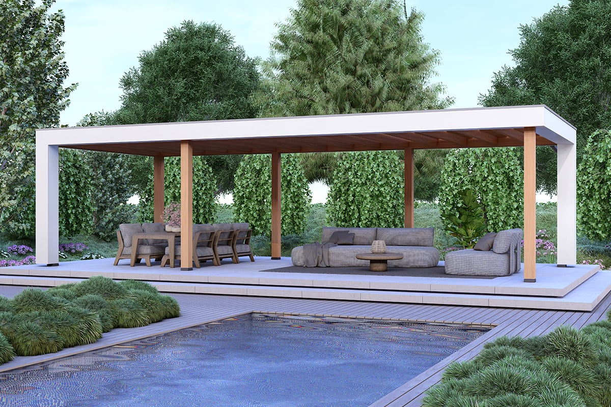 Overkapping Blend Serie 1 Boeideel Wit Constructie Douglas 3 segmenten