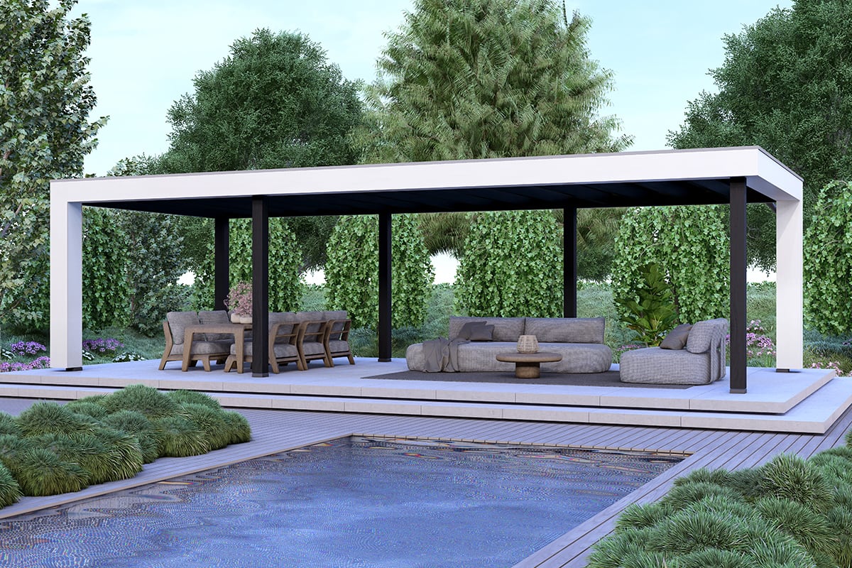 Overkapping Blend Serie 1 Boeideel Wit Constructie Zwart 3 segmenten
