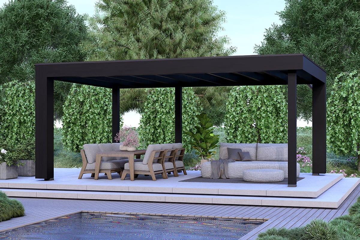 Overkapping Blend Serie 1 Boeideel Zwart Constructie Zwart 2 segmenten