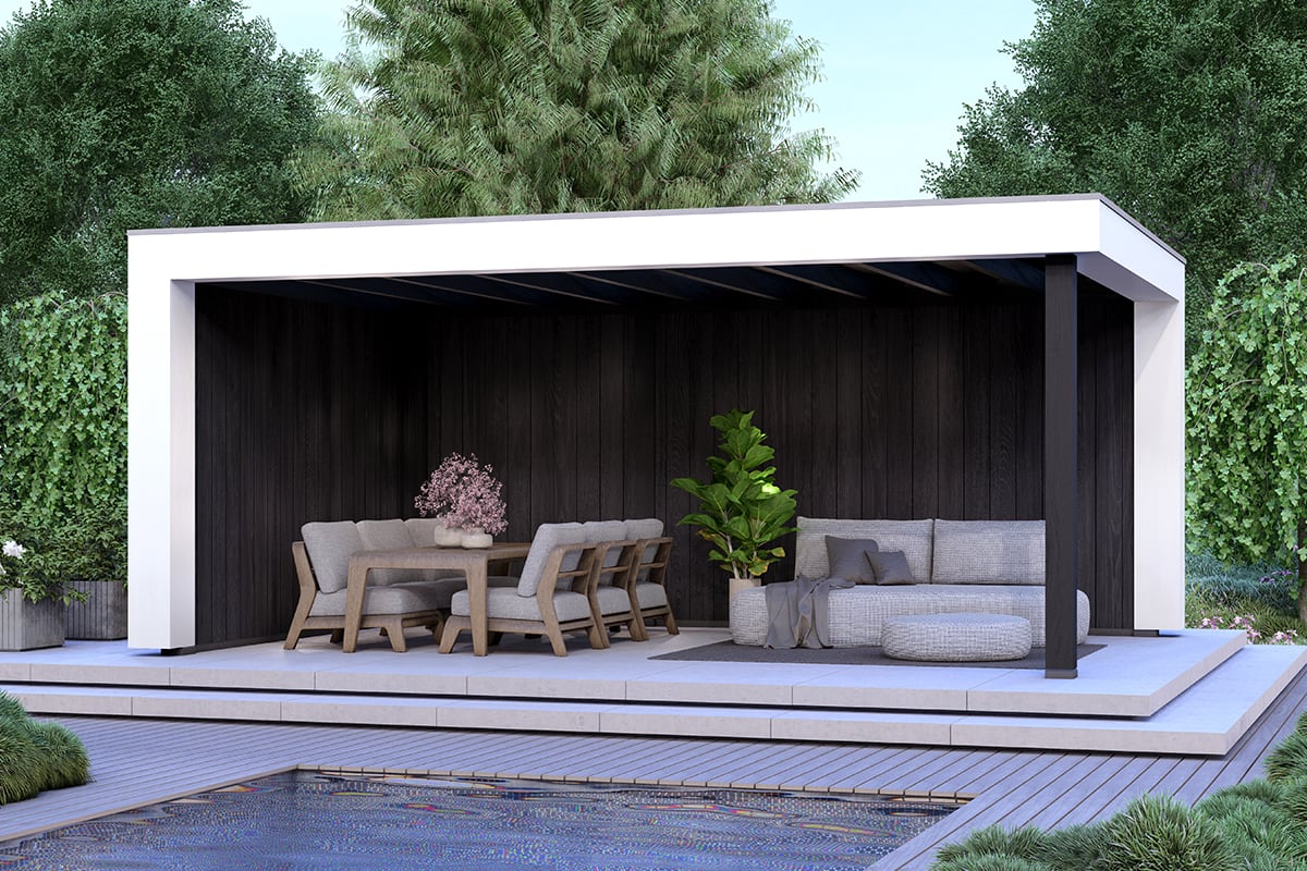 Overkapping Blend Serie 2 Zwarte Sponningplanken 2 segmenten