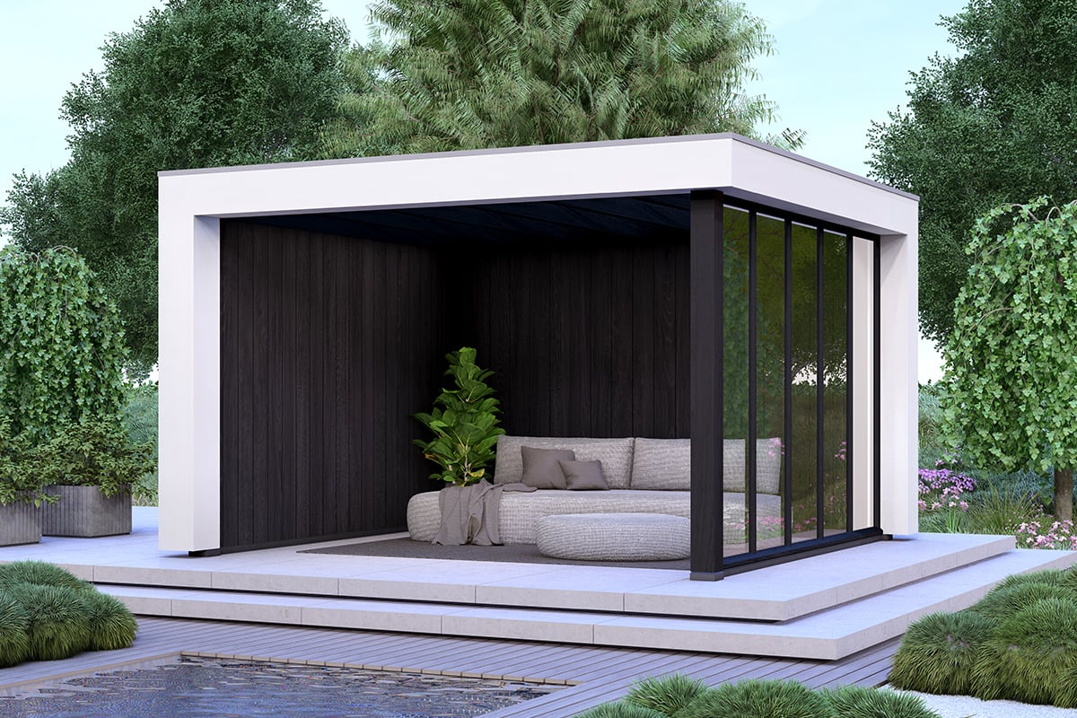 Overkapping Blend Serie 3 Zwarte Sponningplanken 1 segment