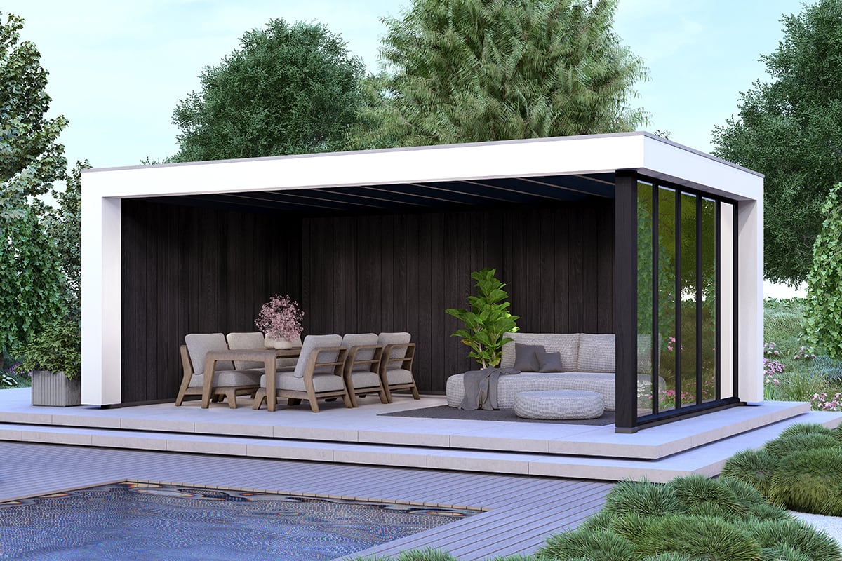 Overkapping Blend Serie 3 Zwarte Sponningplanken 2 Segmenten 1