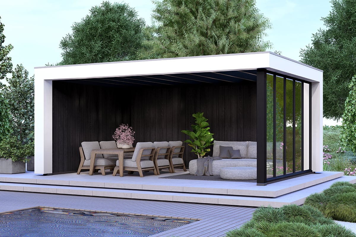 Overkapping Blend Serie 3 Zwarte Sponningplanken 2 segmenten