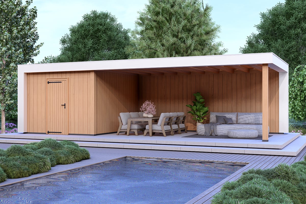 Overkapping Blend Serie 4 Douglas Sponningplanken 3 segmenten