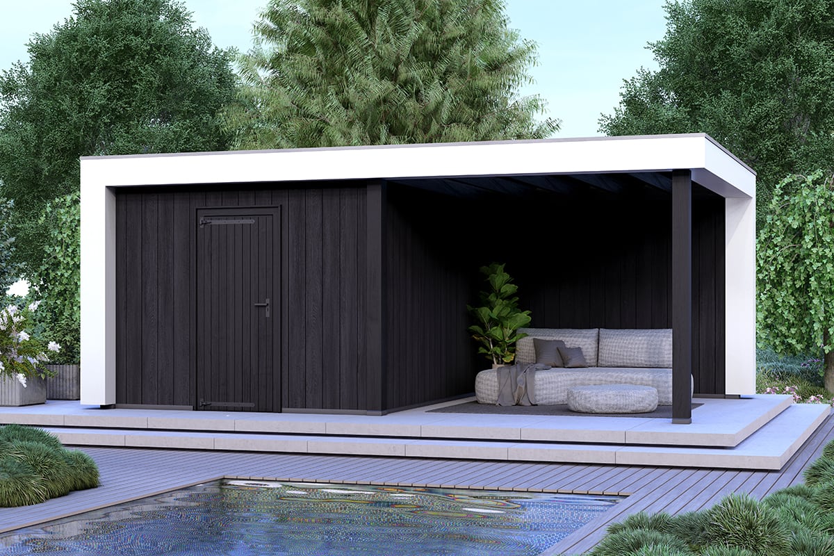 Overkapping Blend Serie 4 Zwarte Sponningplanken 2 segmenten