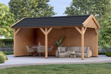 Zadeldak Overkapping Pulse Serie 2 Douglas Sponningplanken Constructie Douglas 2 segmenten
