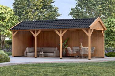 Zadeldak Overkapping Pulse Serie 2 Douglas Sponningplanken Constructie Douglas 3 segmenten