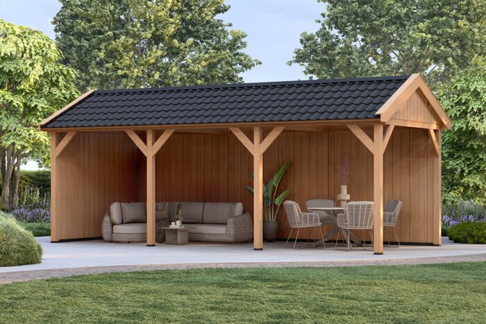 Zadeldak Overkapping Pulse Serie 2 Douglas Sponningplanken Constructie Douglas 3 segmenten