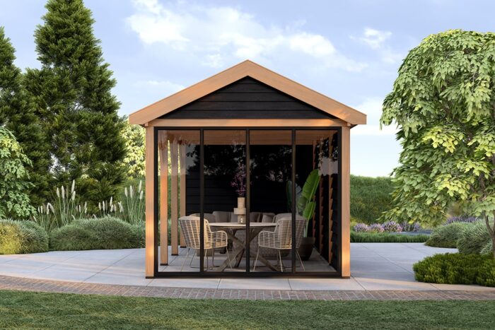 Zadeldak Overkapping Pulse Serie 3 Zwart Zweeds Rabat Constructie Douglas 3 Segmenten 4