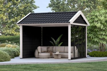 Zadeldak Overkapping Pulse Serie 3 Zwart Zweeds Rabat Constructie Wit 1 segment