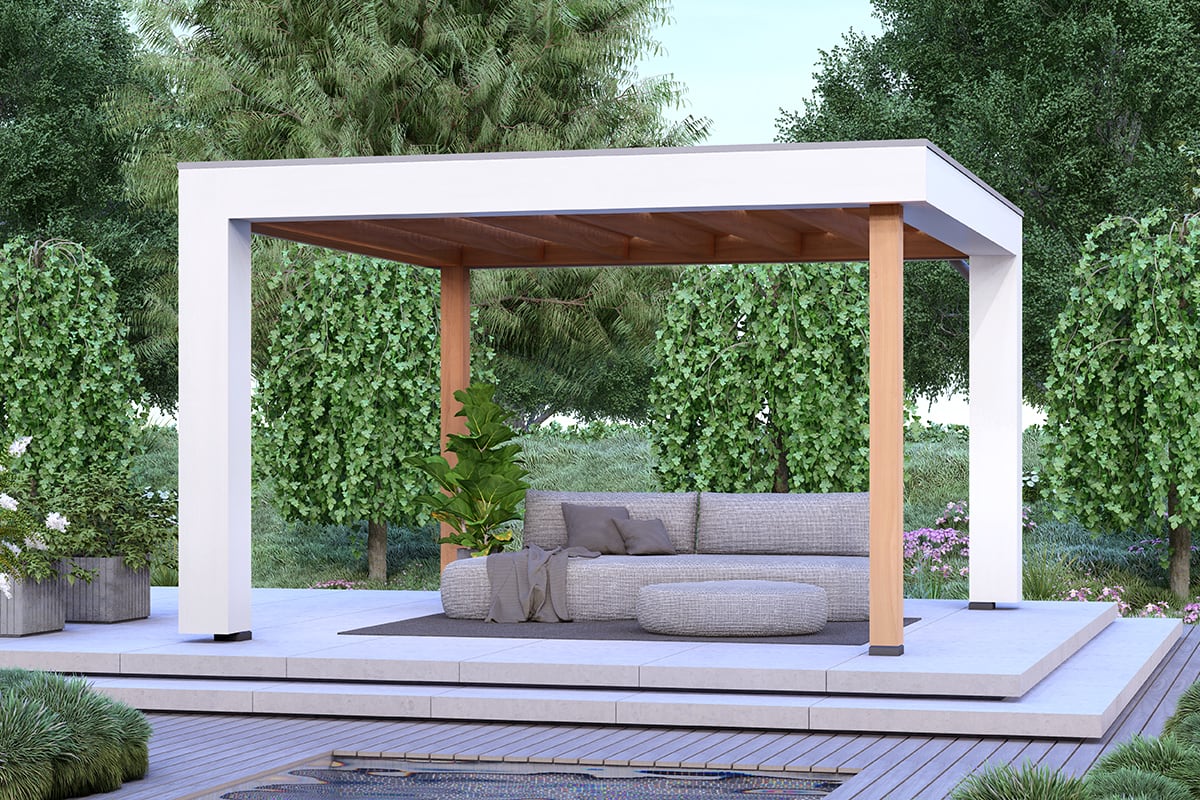 Overkapping Blend Serie 1 Boeideel Wit Constructie Douglas 1 segment