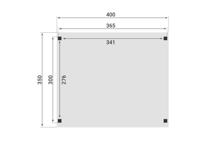 Zadeldak Overkapping Pulse Serie 1 400 X 350 cm plattegrond