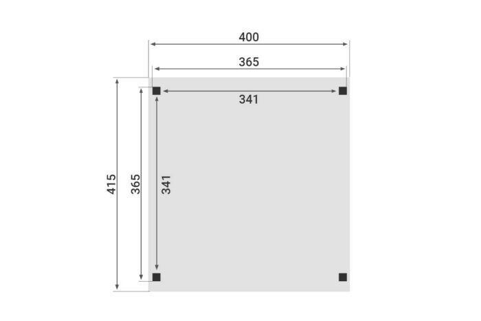 Zadeldak Overkapping Pulse Serie 1 400 X 415 cm plattegrond
