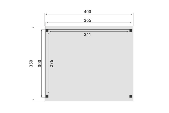 Zadeldak Overkapping Pulse Serie 2 400 X 350 cm plattegrond