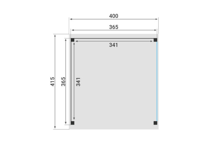 Zadeldak Overkapping Pulse Serie 3 400 X 415 cm plattegrond