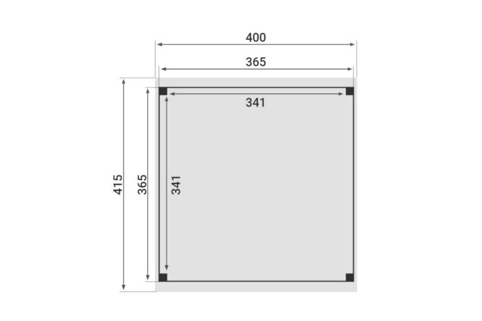 Zadeldak Overkapping Pulse Serie 4 400 X 415 cm plattegrond