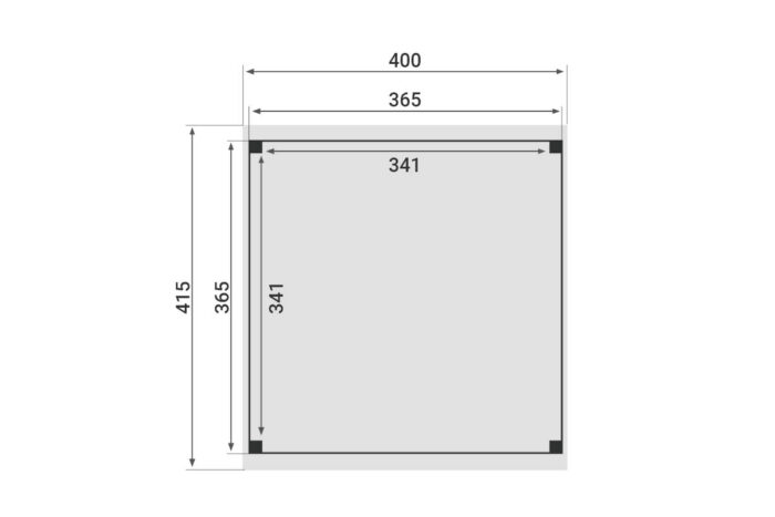 Zadeldak Overkapping Pulse Serie 5 400 X 415 cm plattegrond