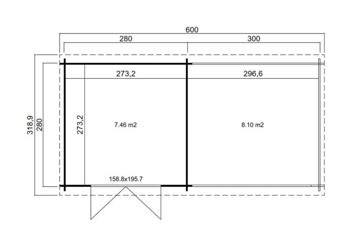 Tuinhuis Kelby plattegrond