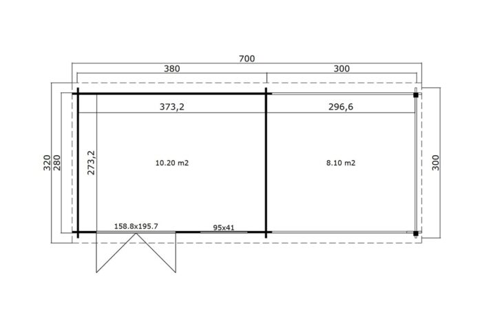 Tuinhuis Malin plattegrond