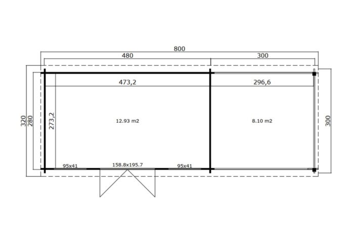 Tuinhuis Saga plattegrond