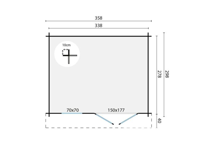 Blokhut Fritz plattegrond