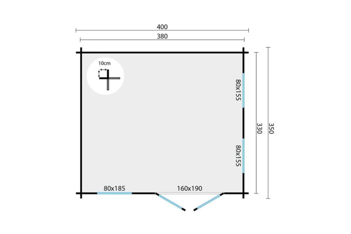 Blokhut Bruce plattegrond