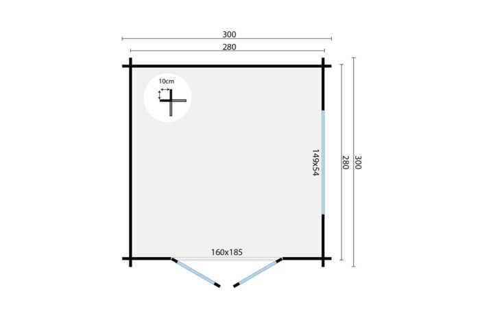 Blokhut Jamie plattegrond
