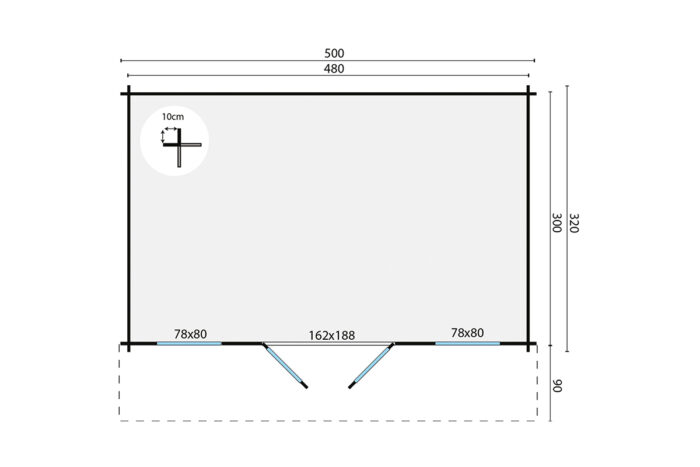 Blokhut Karen plattegrond