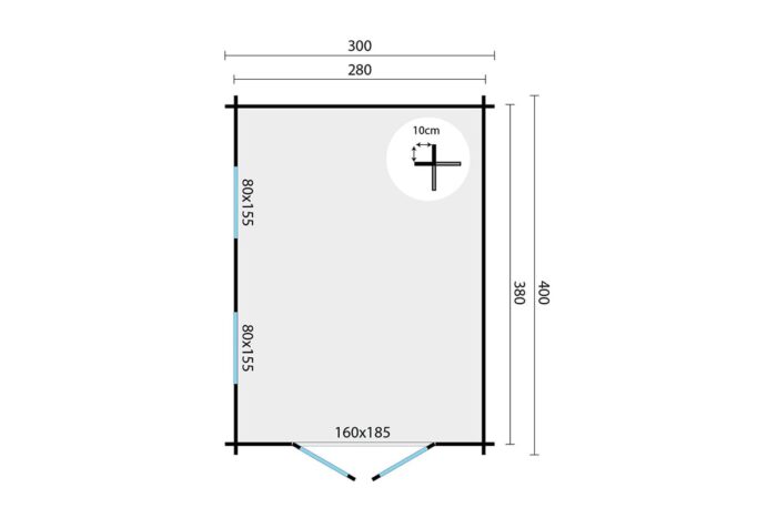 Blokhut Kerry plattegrond