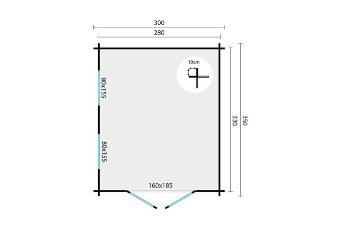 Blokhut Lee plattegrond