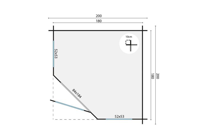 Blokhut Petra plattegrond