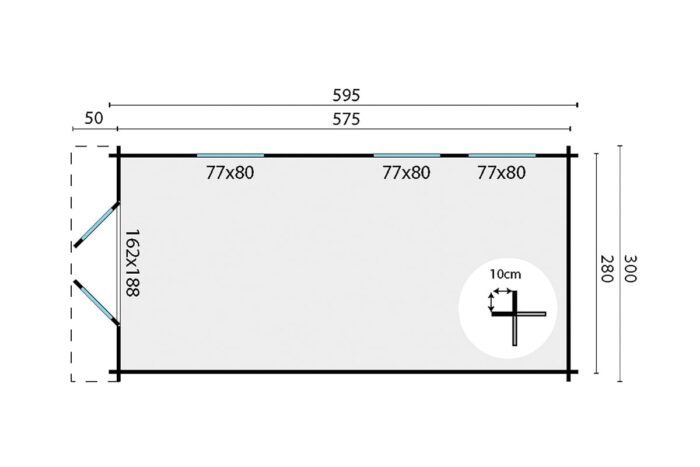 Blokhut Rick plattegrond