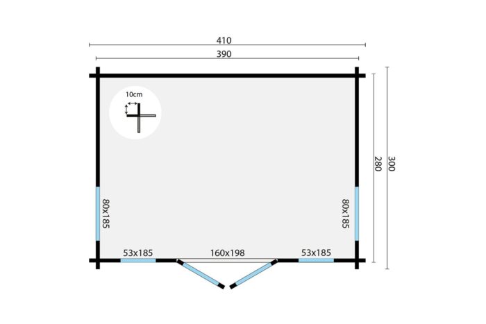 Blokhut Victoria plattegrond