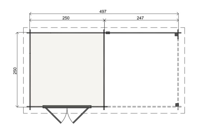 Plattegrond Tuinhuis Melle 250 X 250 x 250 cm