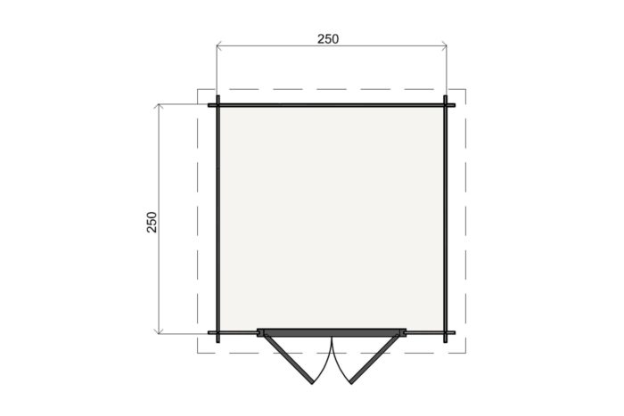 Plattegrond Tuinhuis Melle 250 X 250 cm