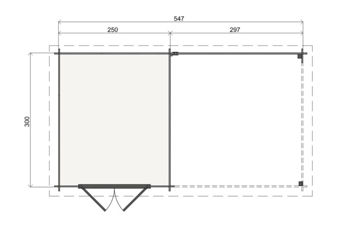 Plattegrond Tuinhuis Melle 250 X 300 + 300 cm