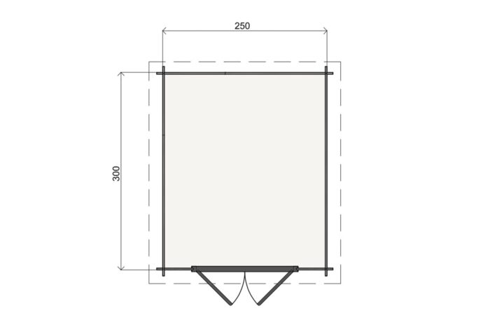 Plattegrond Tuinhuis Melle 250 X 300 cm
