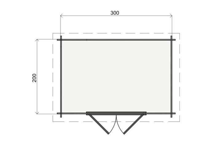 Plattegrond Tuinhuis Melle 300 X 200 cm