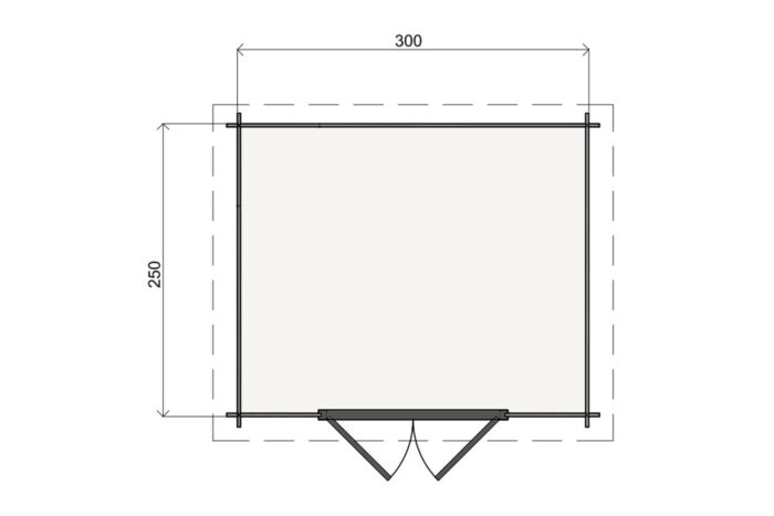 Plattegrond Tuinhuis Melle 300 X 250 cm