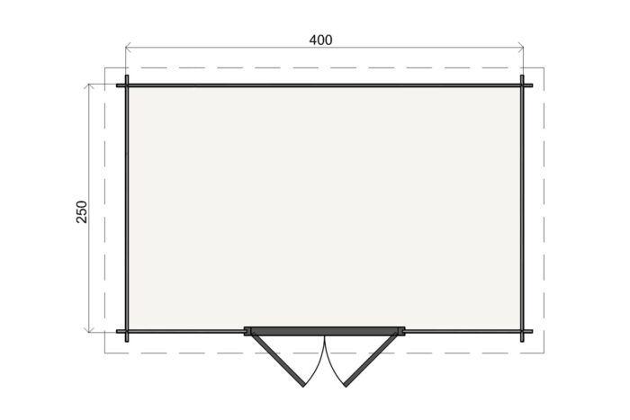 Plattegrond Tuinhuis Melle 400 X 250 cm