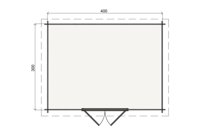 Plattegrond Tuinhuis Melle 400 X 300 cm